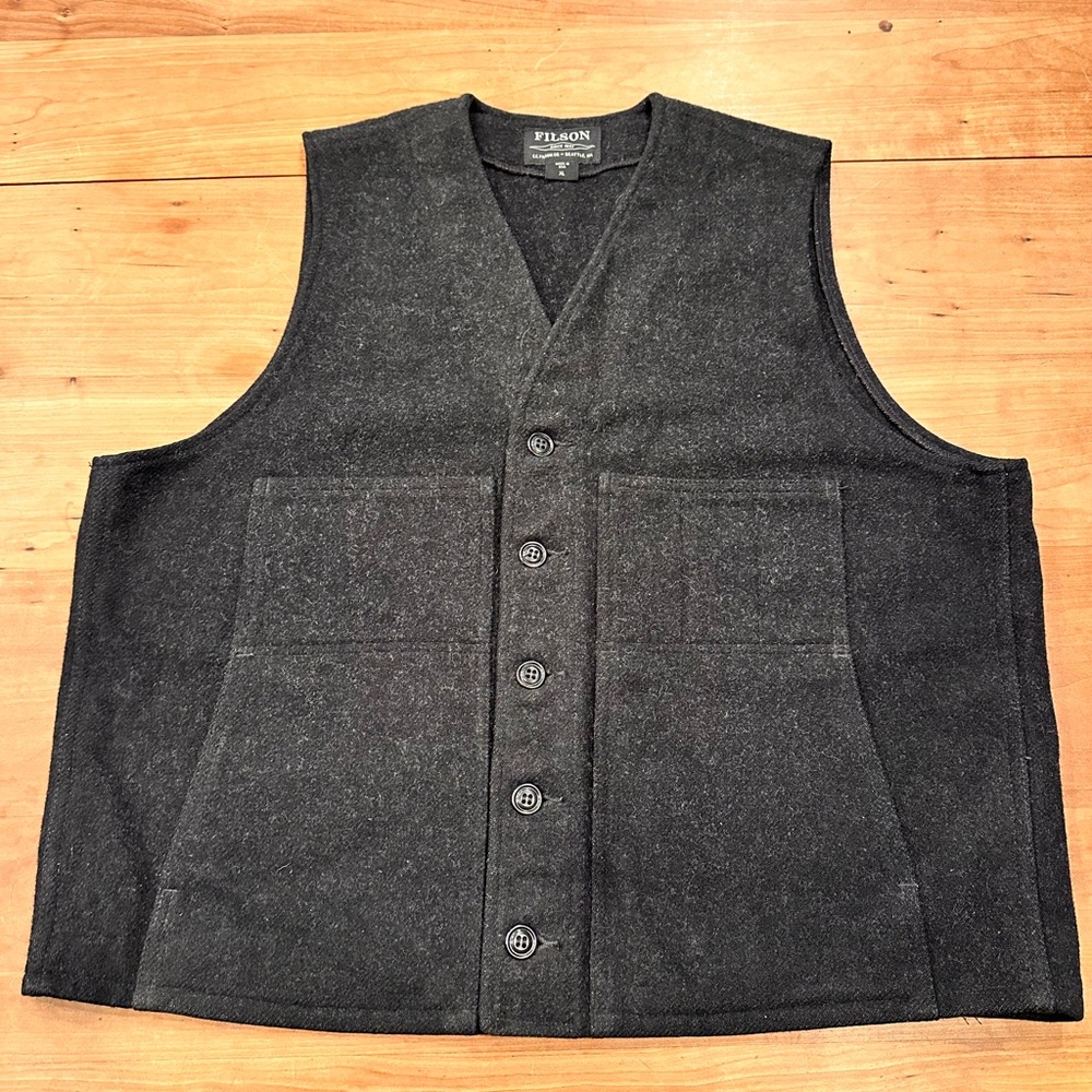 Filson Heather Gray Mackinaw Wool Vest